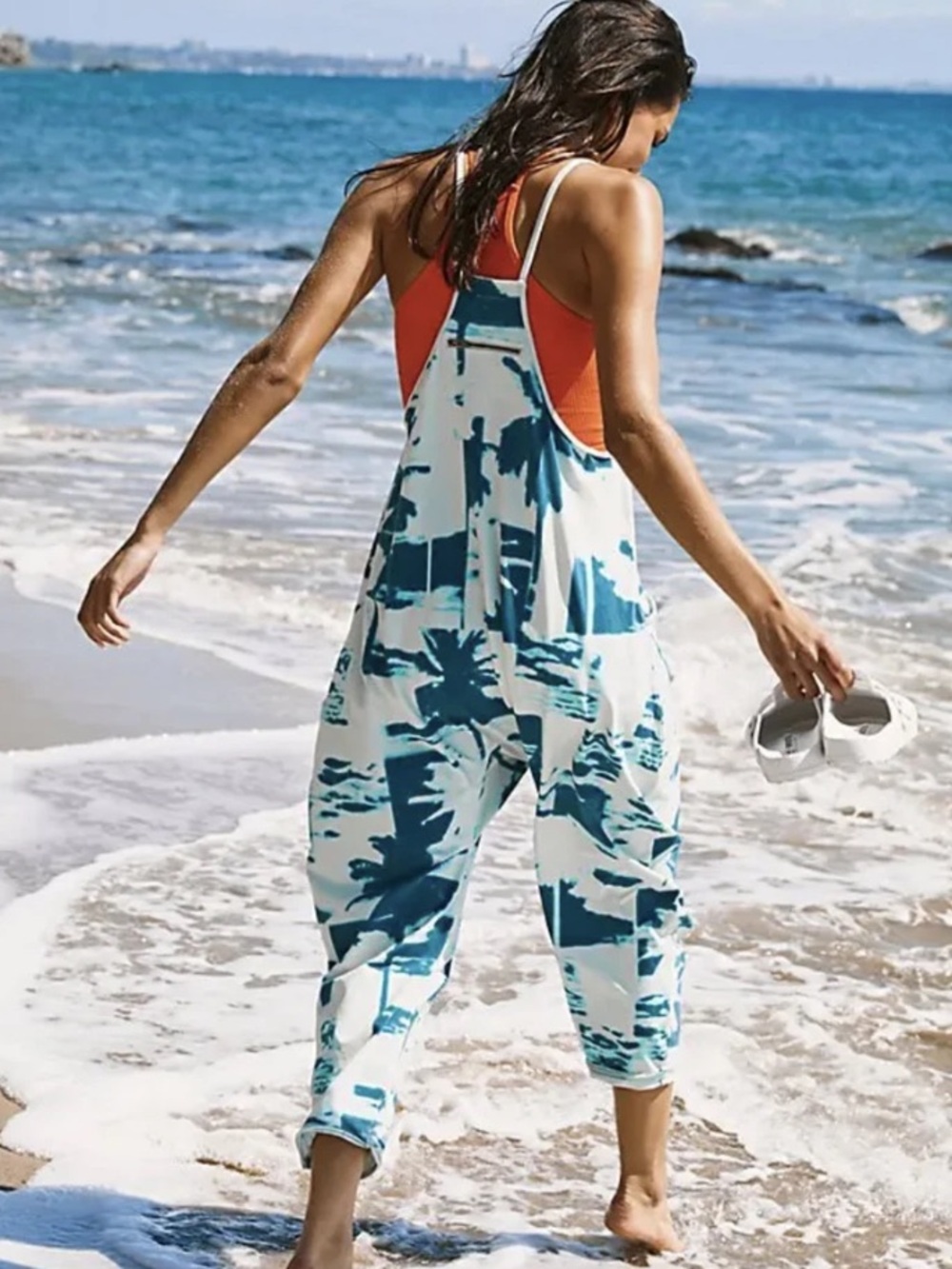 NWOT FP MOVEMENT BY FREE PEOPLE Graphic  Palmy Beach Hot Shot Onesie Jumpsuit - Picture 2 of 7